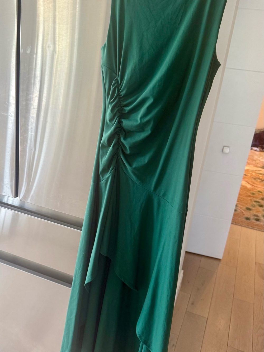 Susana Monaco Emerald Green Ruched High-Low Dress